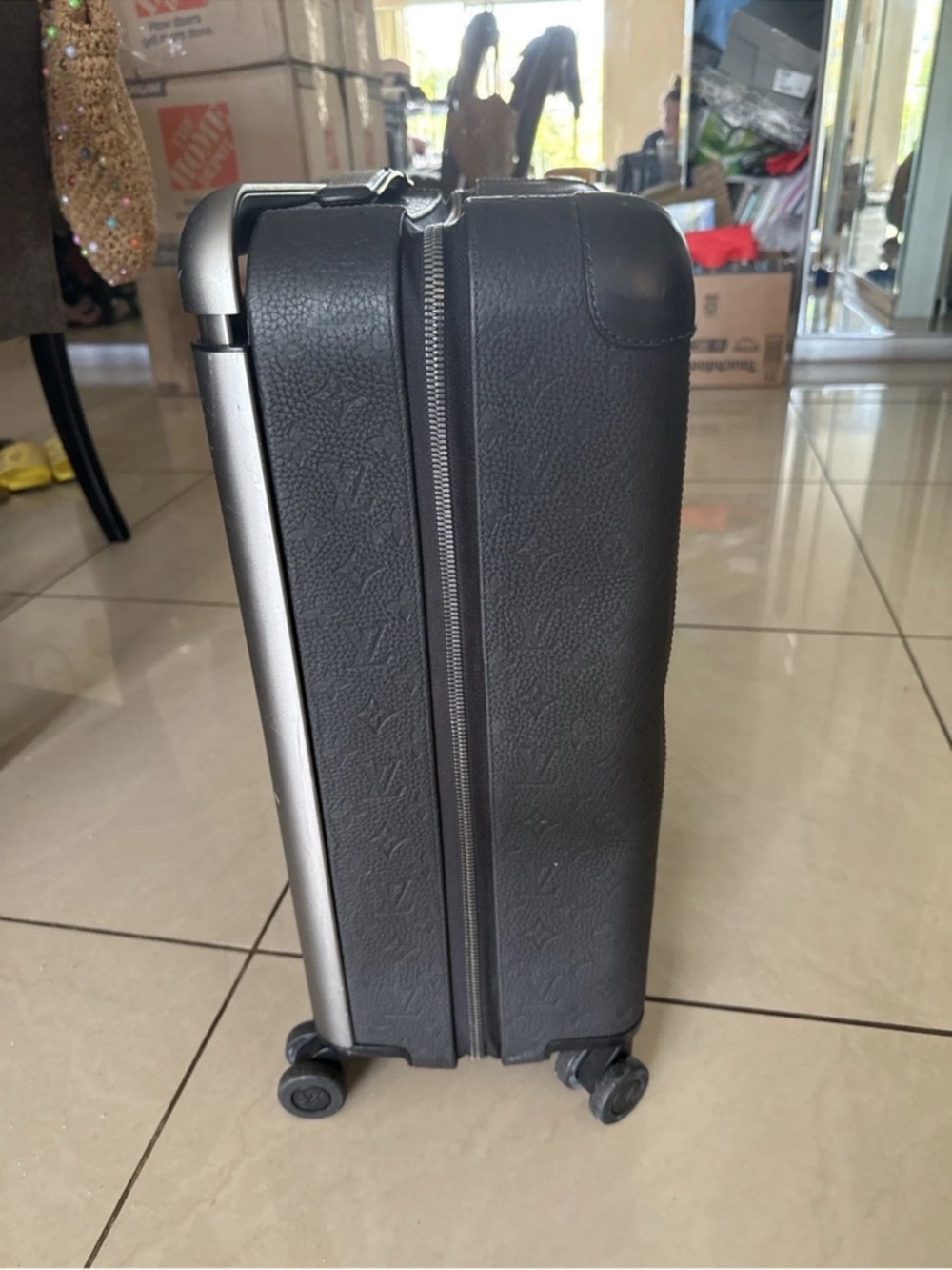 Louis Vuitton Horizon 55 Monogram Shadow Black Leather Carry-On Luggage Suitcase - Picture 2 of 12